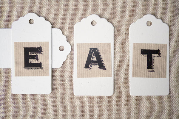 Set of 20 Oatmeal Card Luggage Tags