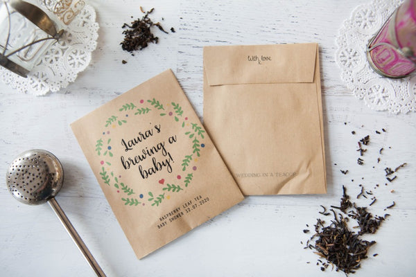 Brewing A Baby' Baby Shower Tea Packet Favours