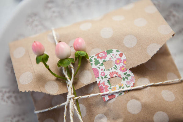 Set of 20 Polka Dot Kraft Goody Bags
