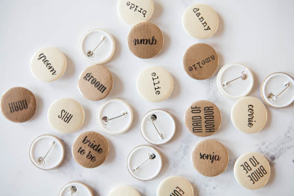 Personalised Coffee & Cream Name Badges