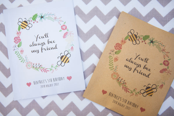 Bee Friendly Wildflower Seed Packet Party Gifts