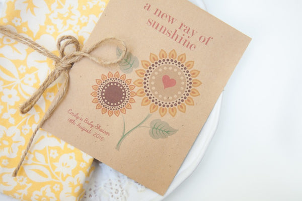 ‘Ray Of Sunshine’ Seed Packet Baby Shower Favours