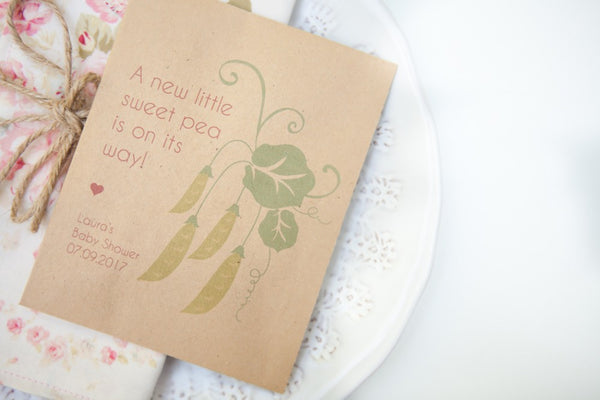 ‘Sweet Pea’ Baby Shower Seed Packet Favours