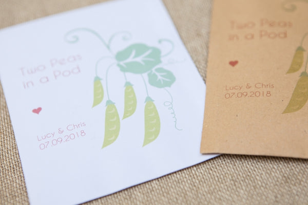 ‘Two Peas in a Pod' Personalised Seed Packet Favour