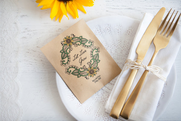 Mehndi 'Let Love Grow' Seed Packet Favour