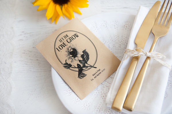 Art Deco Personalised Seed Packet Favour