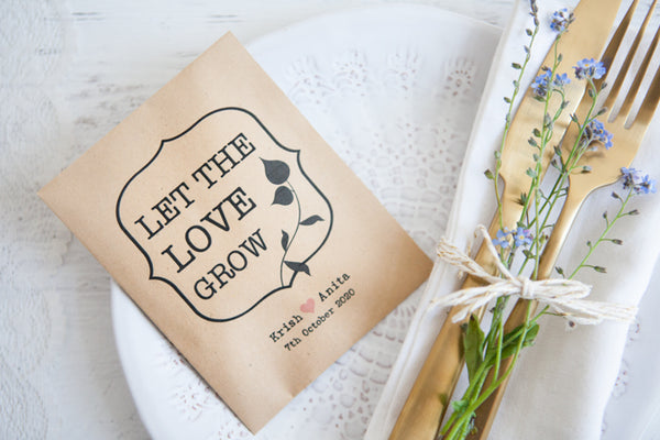 Let the Love Grow' Personalised Seed Packet Favour