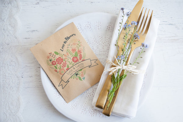 ‘Love in Bloom’ Personalised Seed Packet Favour