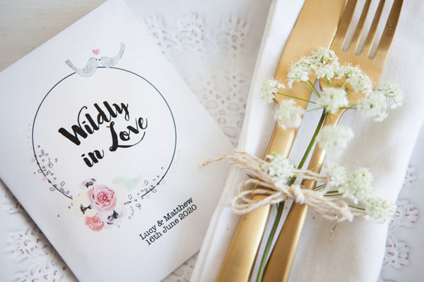 Wildly in Love’ Personalised Seed Packet Favour