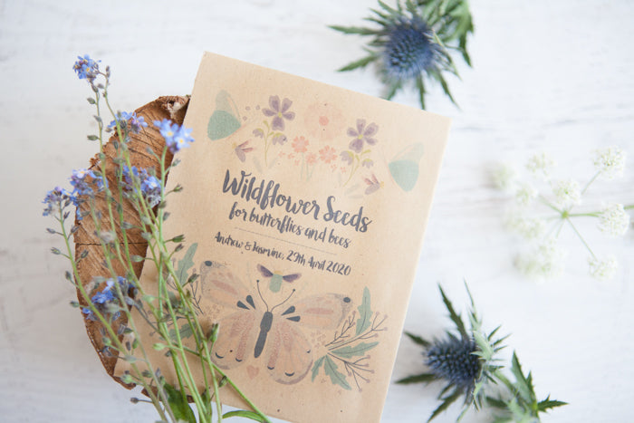 personalised wildflower seeds Brown Kraft