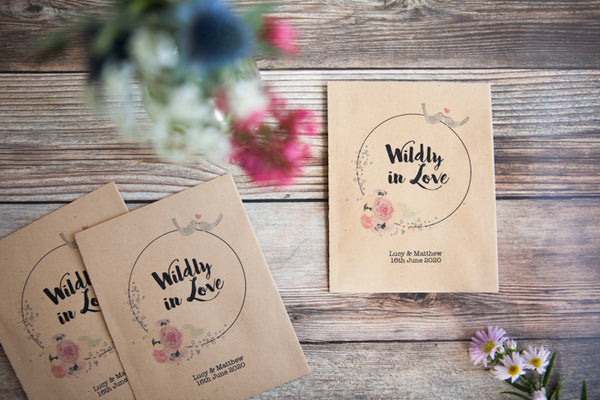 Wildly in Love’ Personalised Seed Packet Favour