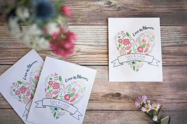 ‘Love in Bloom’ Personalised Seed Packet Favour