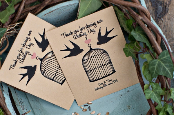 Love Birds Personalised Seed Packet Favour