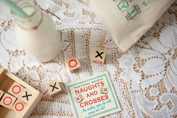 Wooden Box of Noughts & Crosses