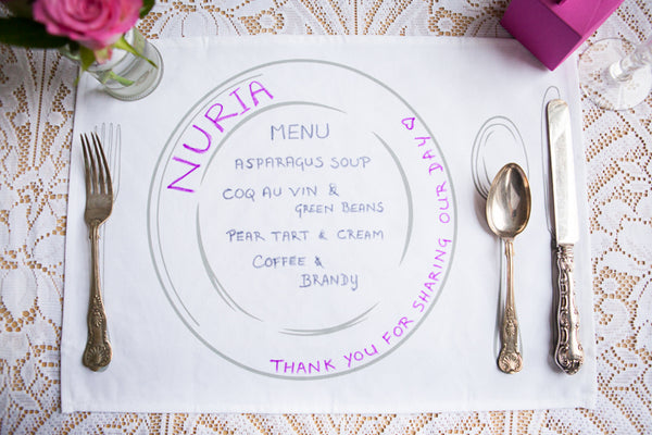 Set of 4 Washable Doodle Placemats