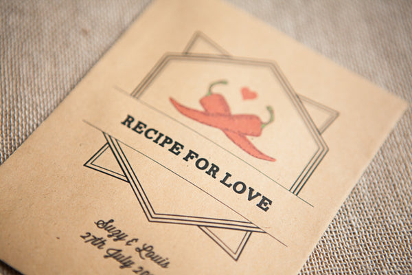 ‘Recipe for Love’ Personalised Seed Packet Favour