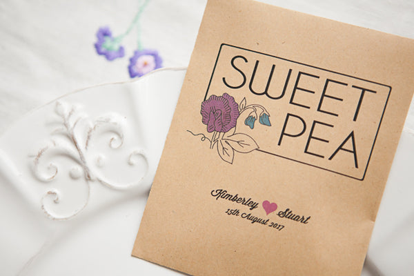 Sweet Pea Personalised Seed Packet Favour