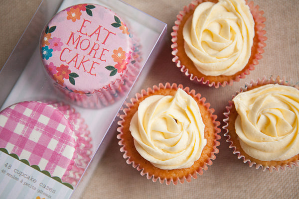 Set of 48 'Eat More Cake’ Cupcake Cases