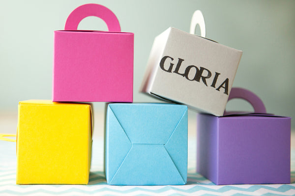 Set of 10 Colour Pop Favour Boxes