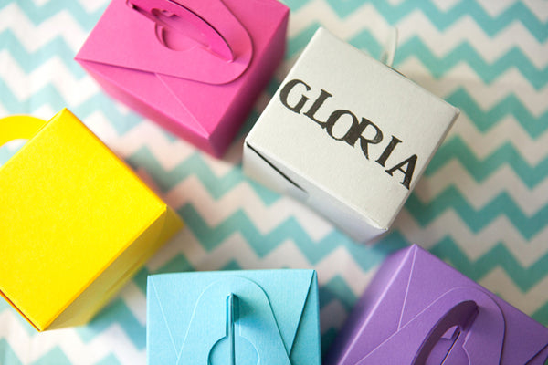 Set of 10 Colour Pop Favour Boxes