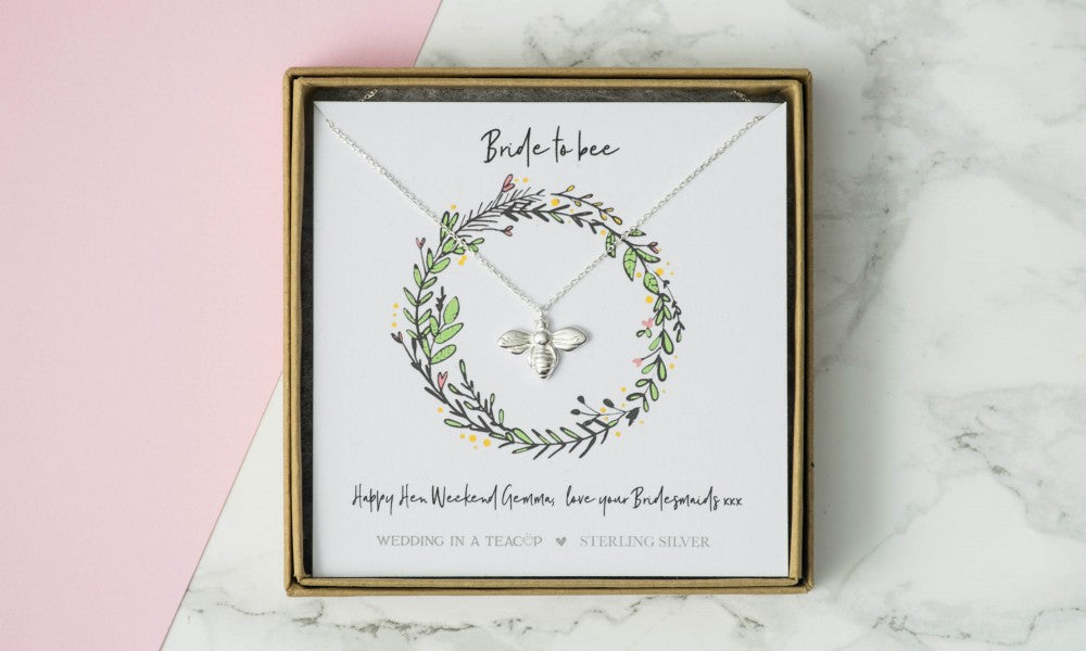 Personalised Silver ‘Bride To Bee’ Necklace