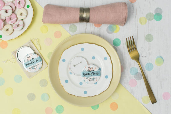 Baby Shower Badge Or Pocket Mirror Party Favour