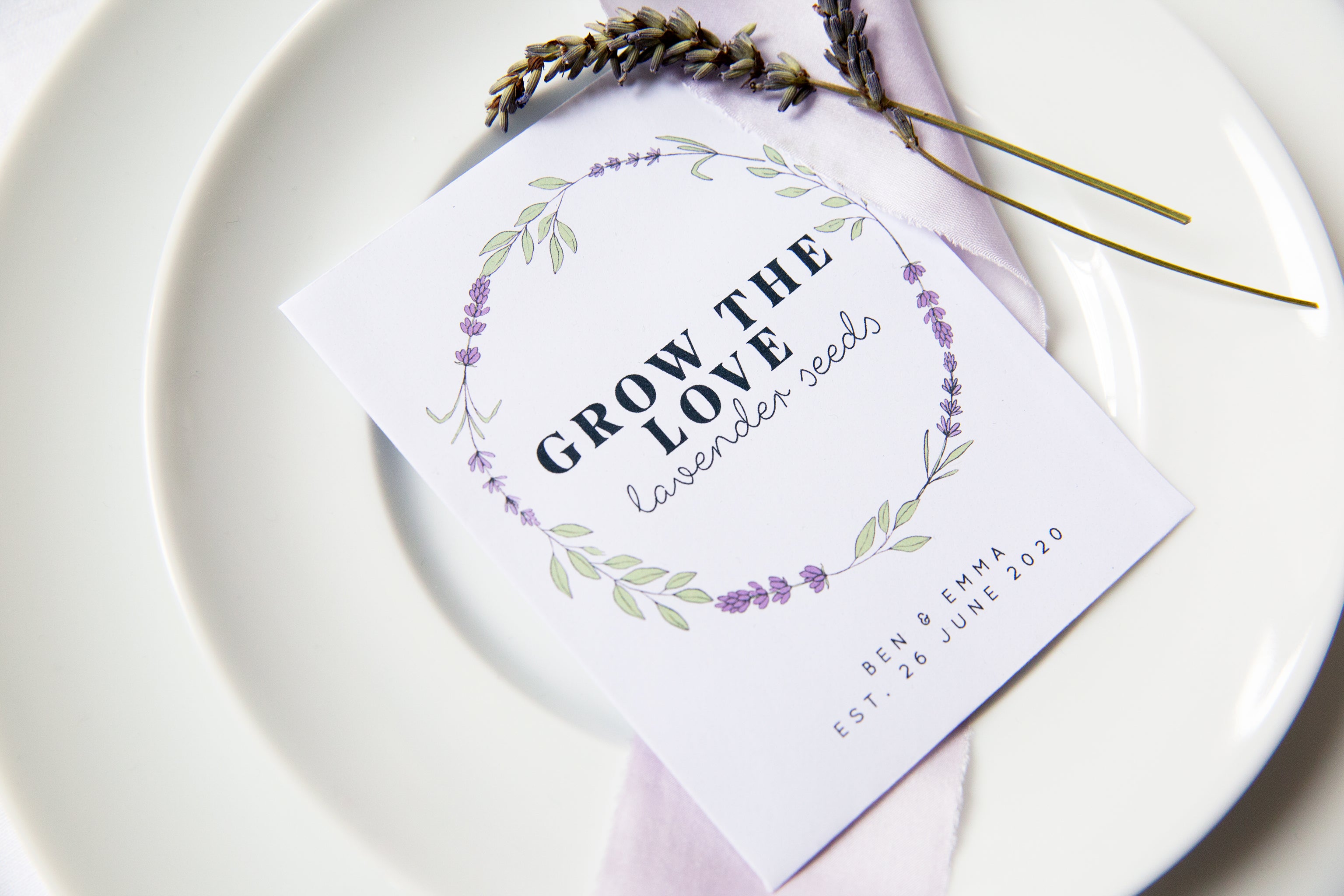 lavender seeds wedding favors Grow The Love Lavender Seed Packet Favours – Wedding in a Teacup
