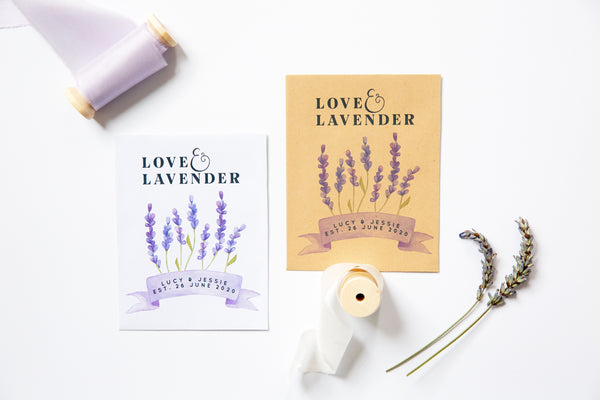Love And Lavender Personalised Seed Packet Favours