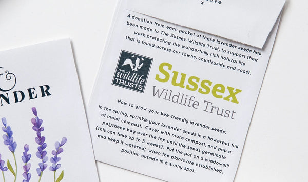 Sussex Wildlife Trust Charity Love & Lavender Seed Packets