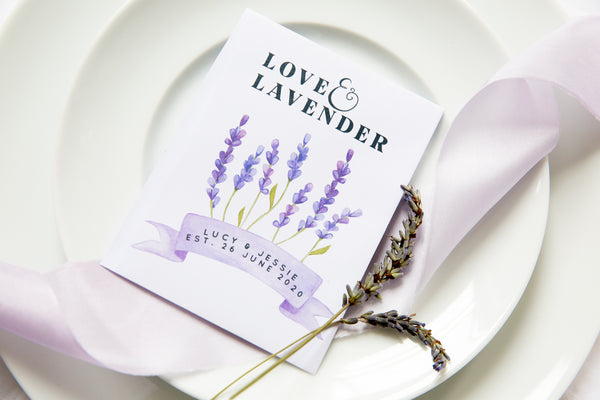Love And Lavender Personalised Seed Packet Favours