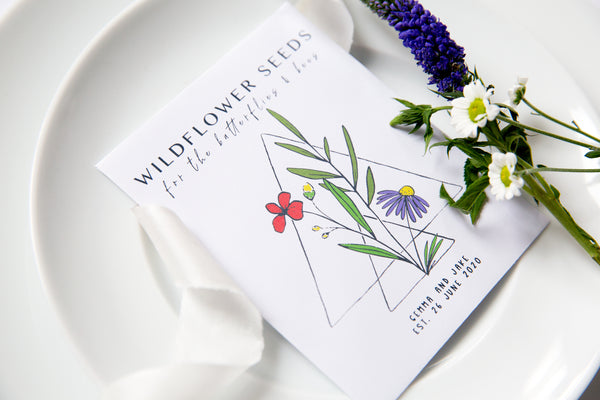 Geometric Wildflower Seed Packet Favours