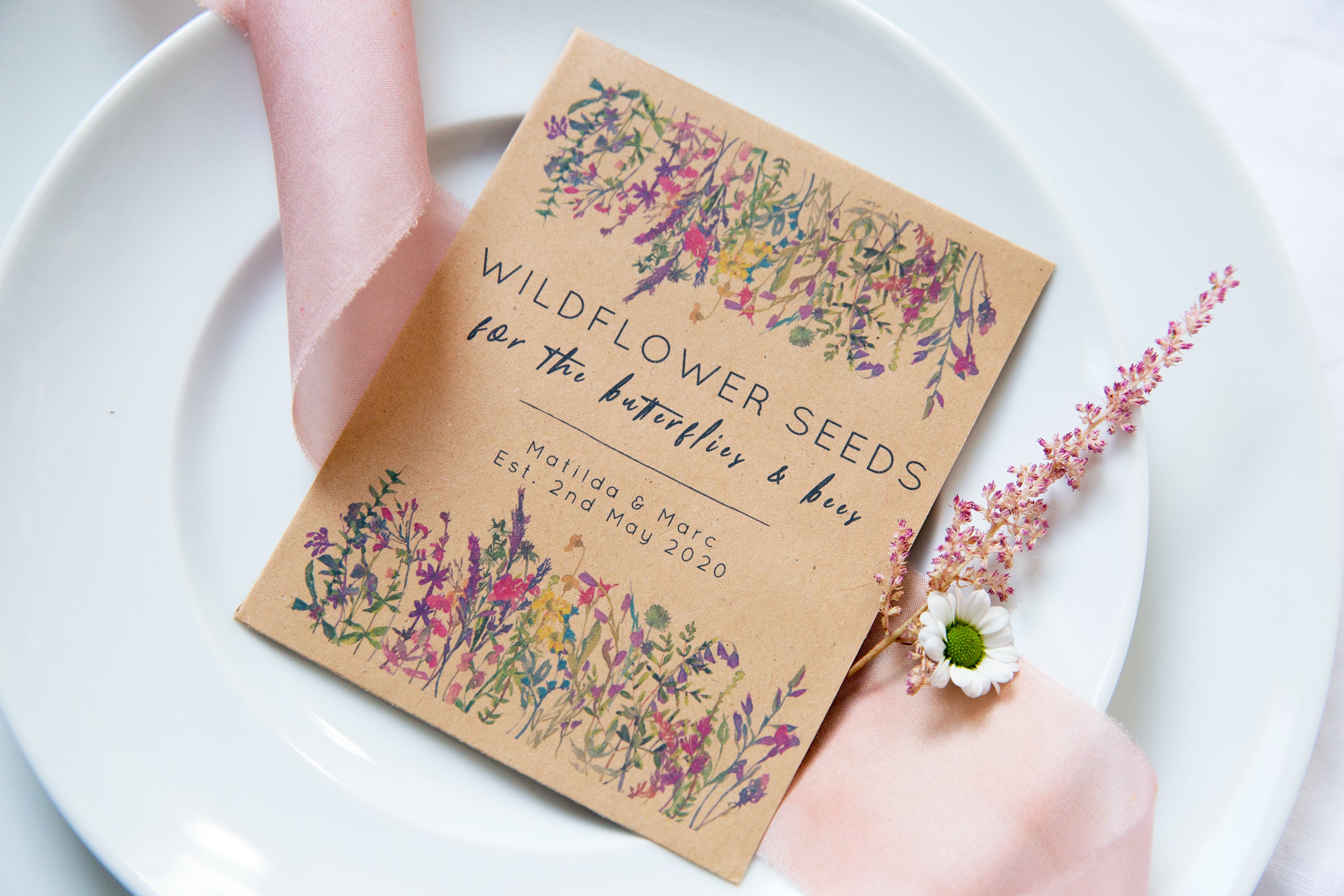 wildflower seed favours Wildflower Meadow Seed Packet Wedding Favours