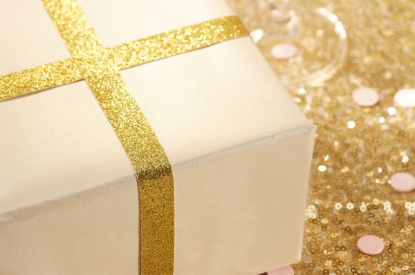 Glitzy Gold Glitter Ribbon