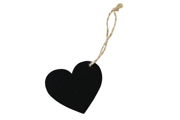 Set of 6 Mini Chalkboard Heart Tags