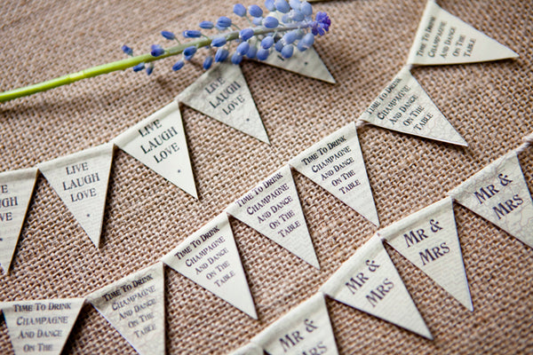 String of Tiny Paper Bunting