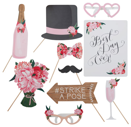 Romantic Flowery Photo Booth Prop Kit