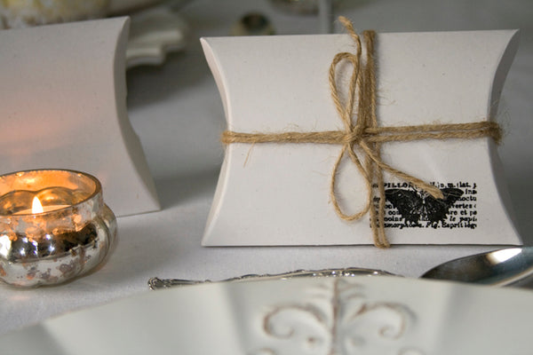 Set of 10 Oatmeal Card Pillow Boxes