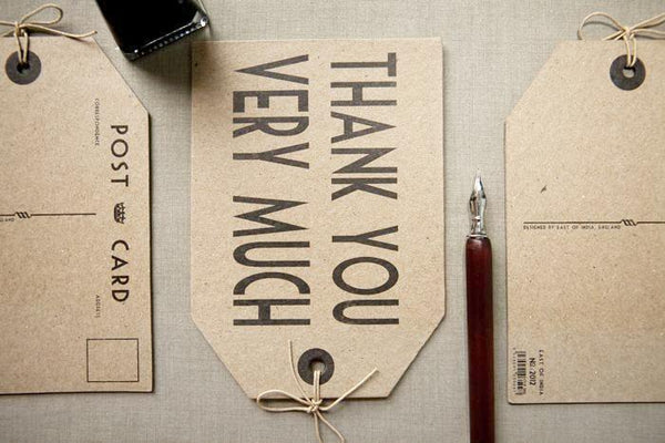 Thank You Very Much' Luggage Tag Postcard