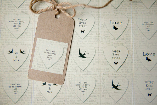 Sheet of 35 Retro Heart Stickers