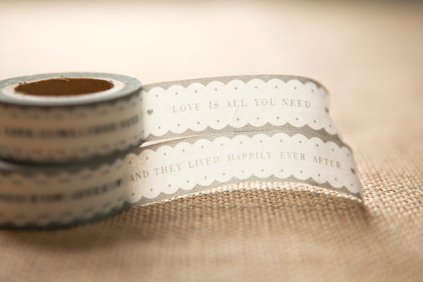 Pretty Wedding Words Scalloped Paper Tape