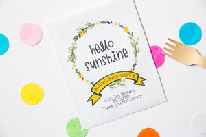 Hello Sunshine Sunflower Birthday Party Favours