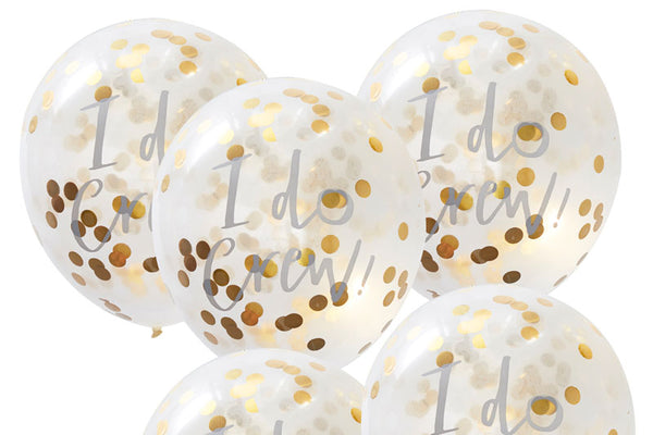 I Do Crew!' Gold Confetti Balloons