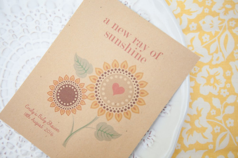 ‘Ray Of Sunshine’ Seed Packet Baby Shower Favours