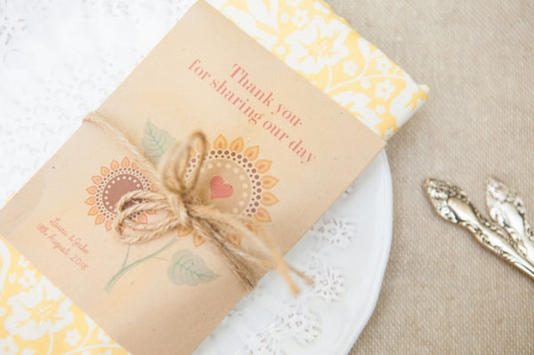 ‘Thank You for Sharing Our Day’ Personalised Seed Packet Favour