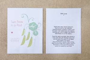 ‘Two Peas in a Pod' Personalised Seed Packet Favour
