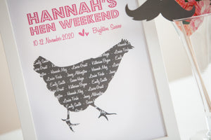 Personalised Hen Party Print