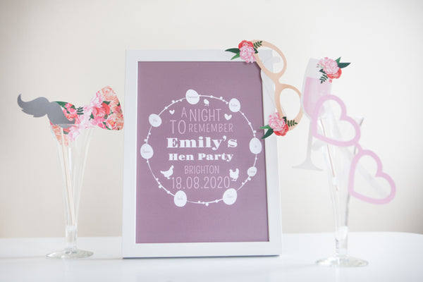 Personalised 'Night To Remember' Hen Party Print