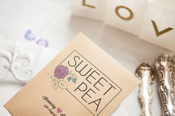 Sweet Pea Personalised Seed Packet Favour