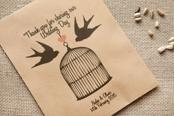 Love Birds Personalised Seed Packet Favour