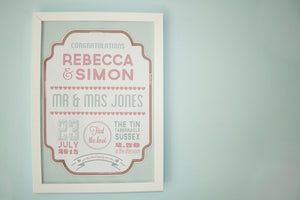 Playbill Personalised Wedding Day Print